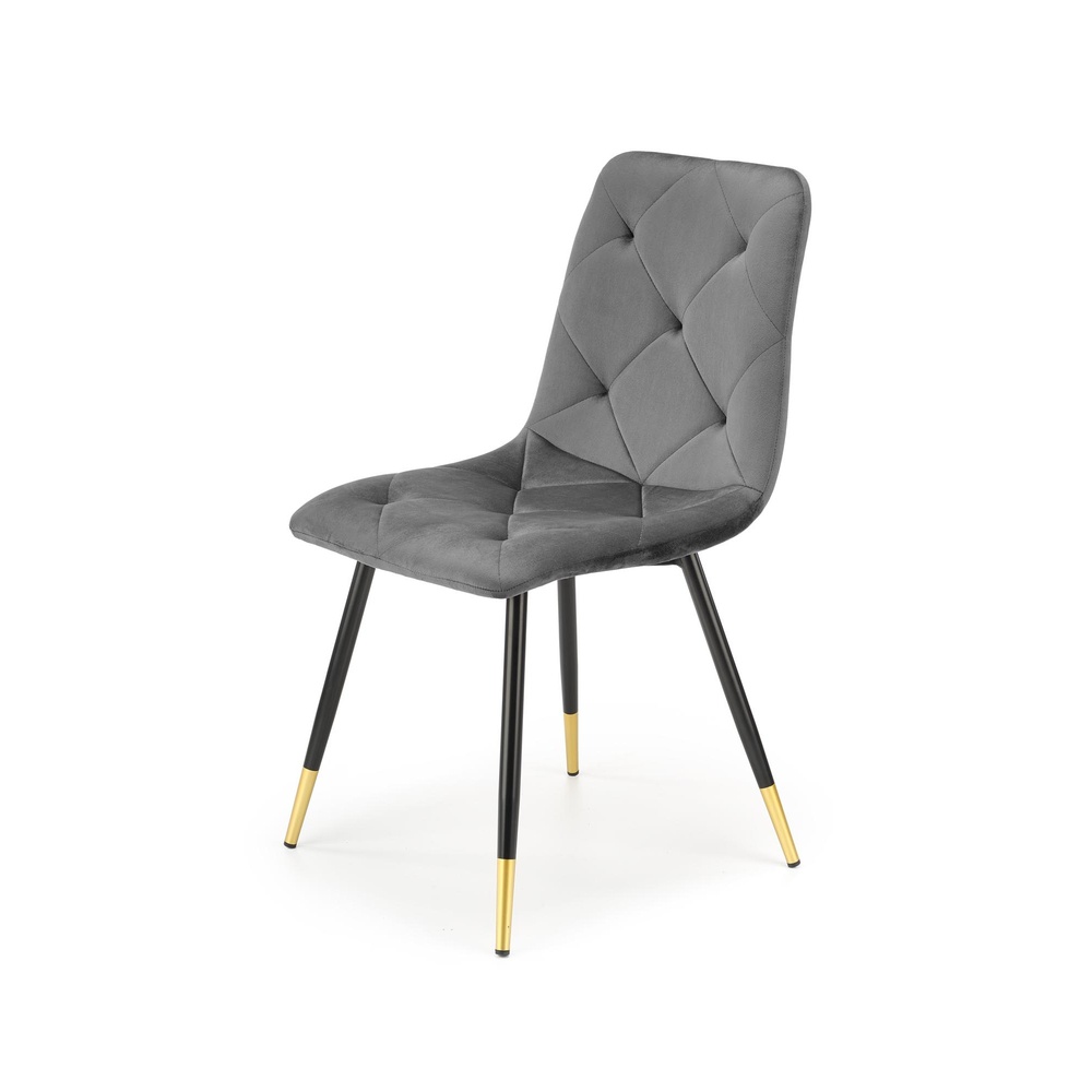 SELSEY Krzesło tapicerowane Arongoron pikowane popielate