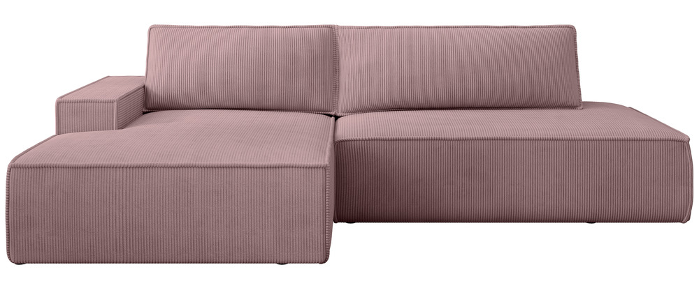 SELSEY Narożnik z funkcją spania Felicjo L-kształtny lewostronny z pojemnikiem liliowy sztruks