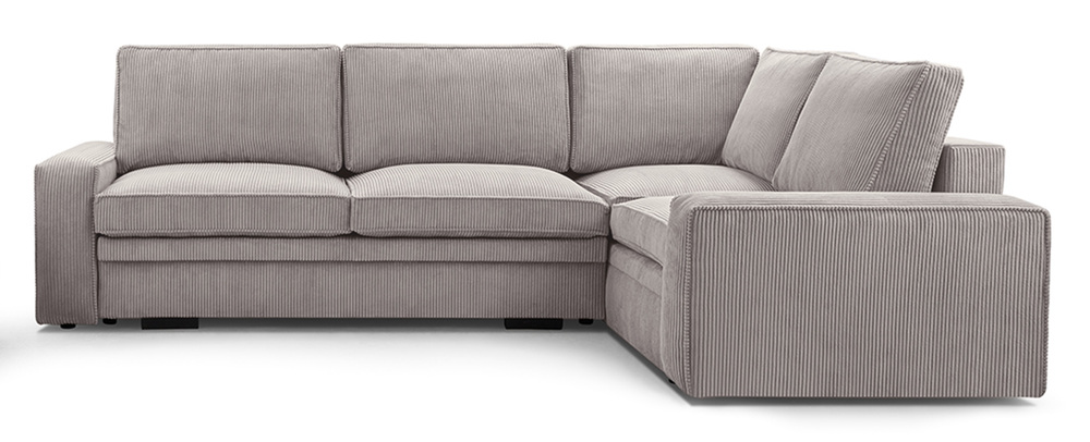 SELSEY Narożnik z funkcją spania Toledo prawostronny z pojemnikiem ciemnobeżowy sztruks