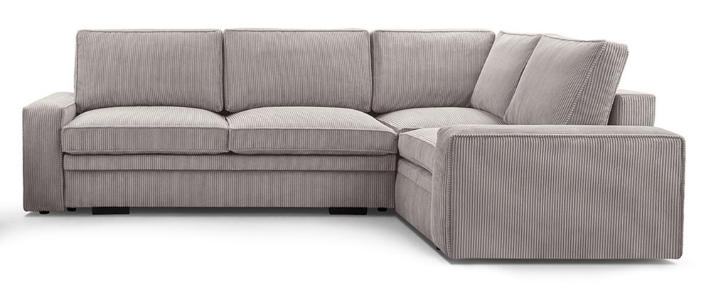 SELSEY Narożnik z funkcją spania Toledo prawostronny z pojemnikiem ciemnobeżowy sztruks