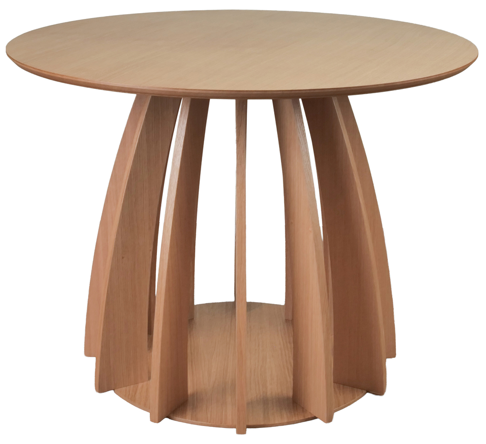 SELSEY Stół okrągły do jadalni Diciffy 100 cm dąb naturalny fornir