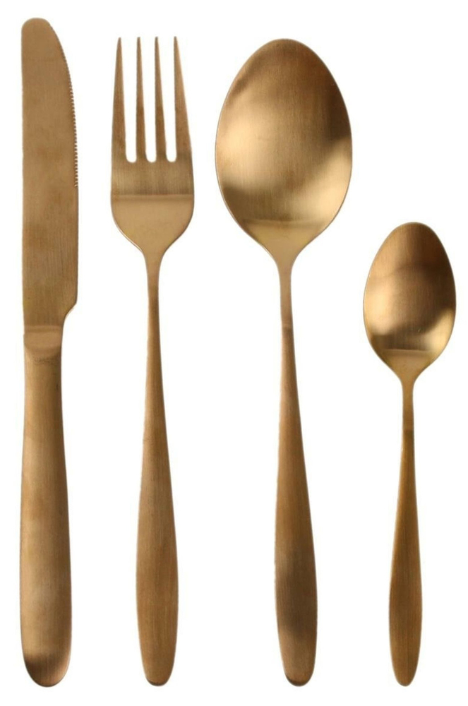 SELSEY Zestaw sztućców Charbon miedziane 16 sztuk