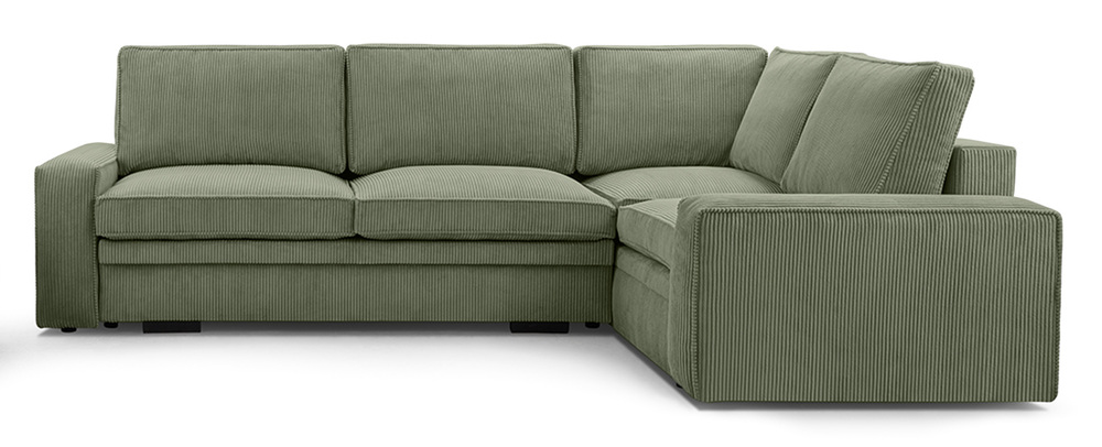 SELSEY Narożnik z funkcją spania Toledo prawostronny z pojemnikiem oliwkowy sztruks