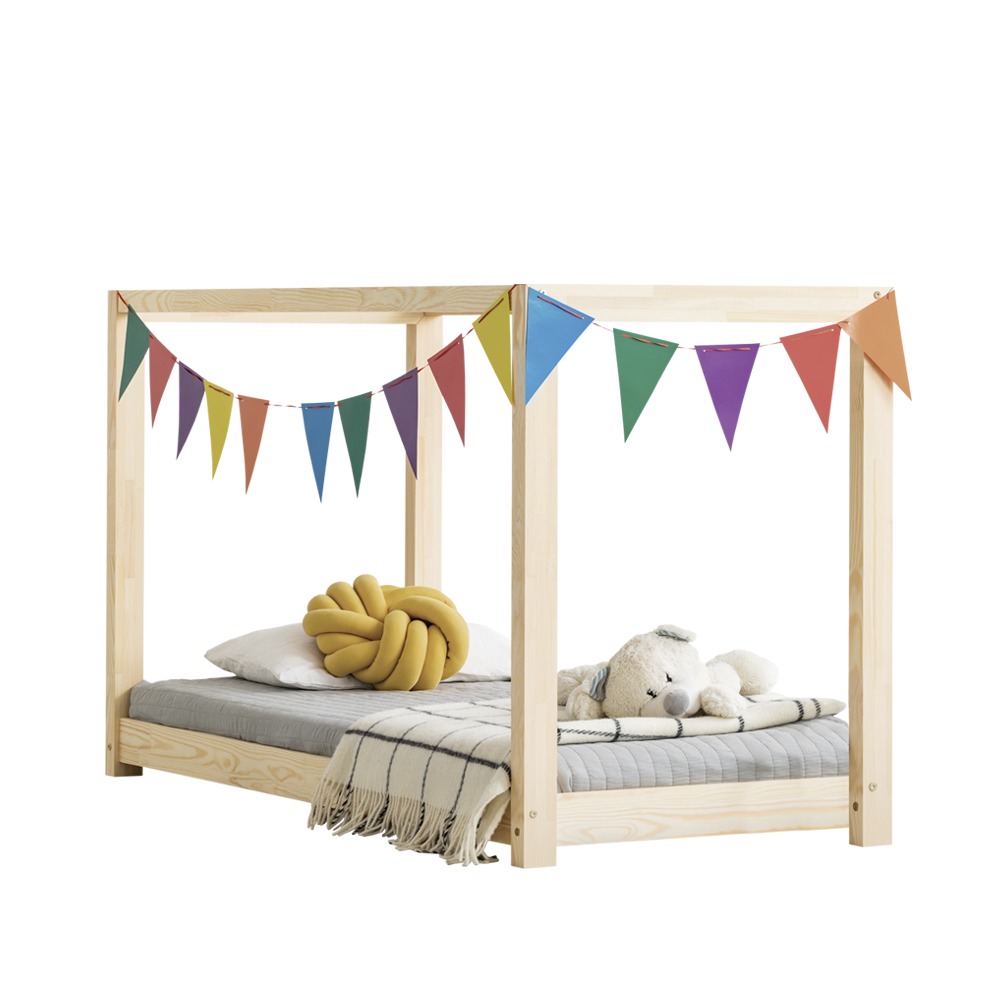 SELSEY Łóżko Dalidda domek z baldachimem 90x190 cm