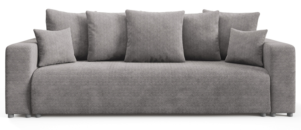 SELSEY Kanapa rozkładana trzyosobowa Laria z pojemnikiem ciemnoszara szenil hydrofobowy