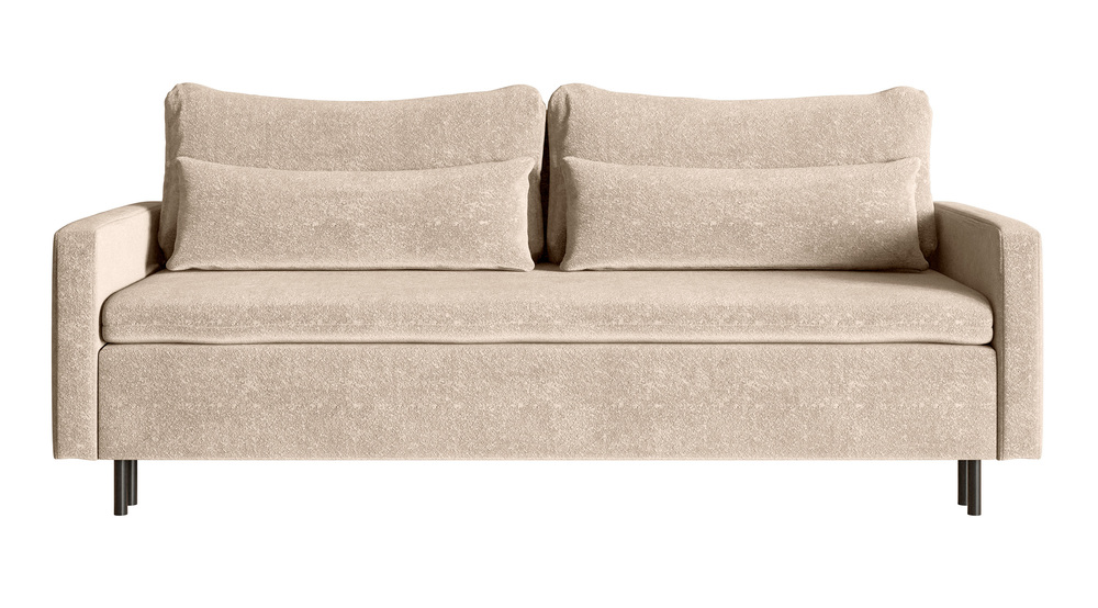 SELSEY Kanapa rozkładana trzyosobowa Umpro z pojemnikiem beżowa boucle