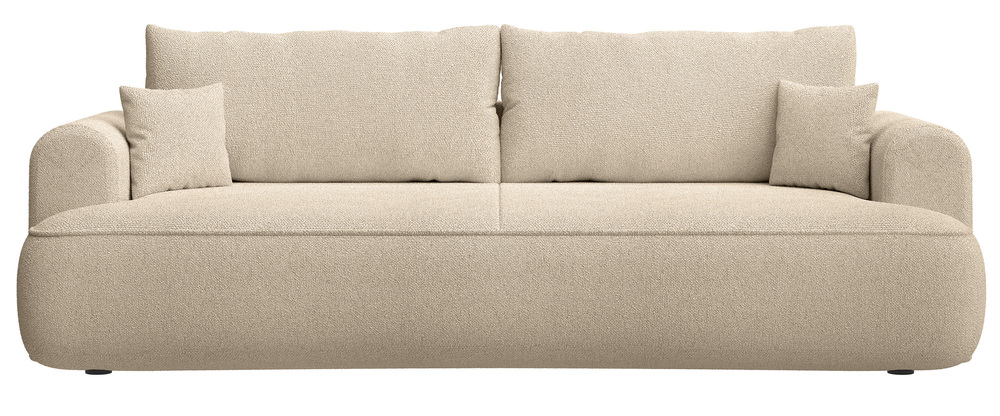 SELSEY Kanapa rozkładana trzyosobowa Ovo z pojemnikiem jasnobeżowa szenil