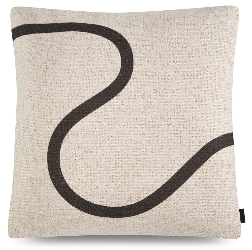 SELSEY Poszewka na poduszkę Dynalle 45x45 cm kremowa plecionka z nadrukiem