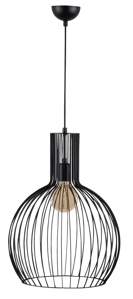 SELSEY Lampa sufitowa Ozzia okrągły klosz średnica 38 cm czarna