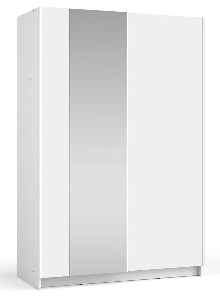 SELSEY Szafa przesuwna Fiaso dwudrzwiowa z lustrem 120 cm biała