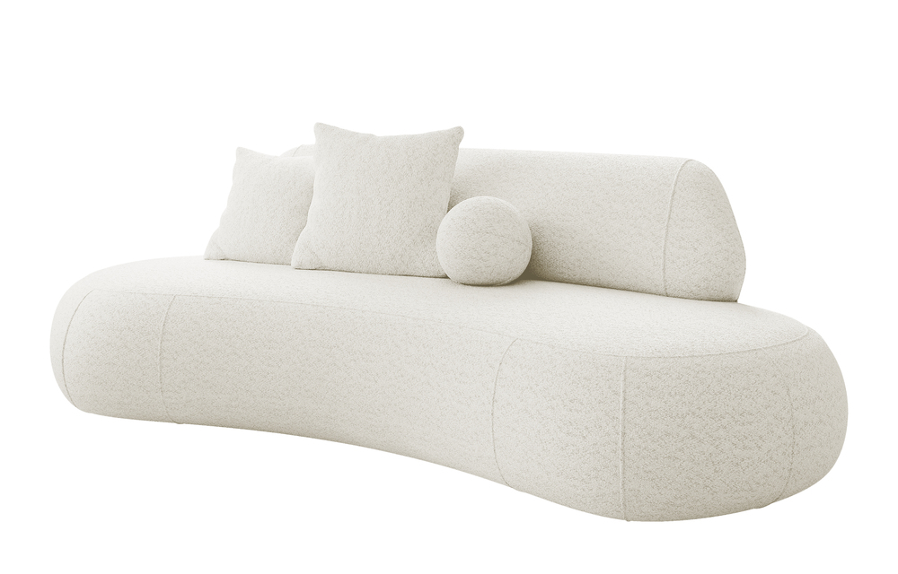 SELSEY Sofa trzyosobowa Balme kremowa boucle