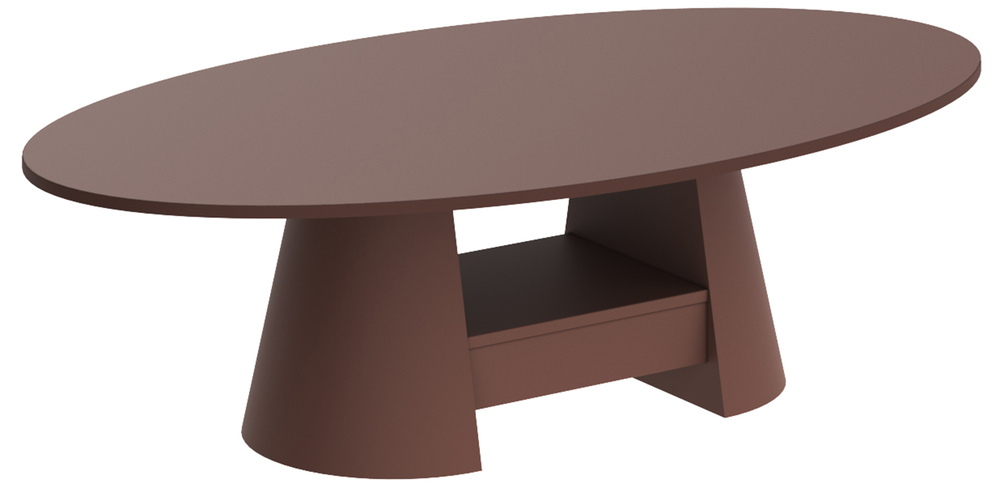 SELSEY Stolik kawowy Flawelly 160x90 cm bordowy mat