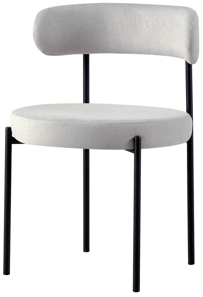 SELSEY Krzesło tapicerowane Femiss szary welur łatwoczyszczący czarna podstawa
