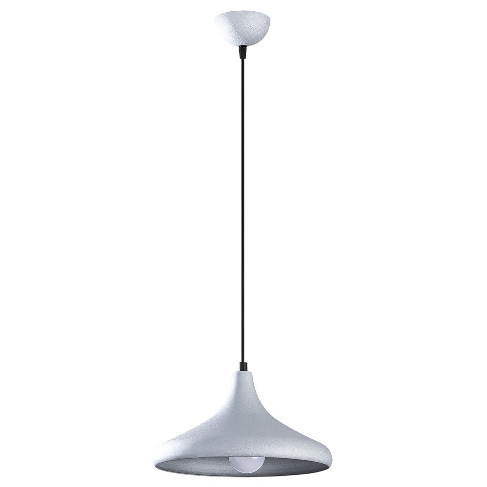 SELSEY Lampa wisząca Theyro z okrągłym kloszem średnica 30 cm srebrna
