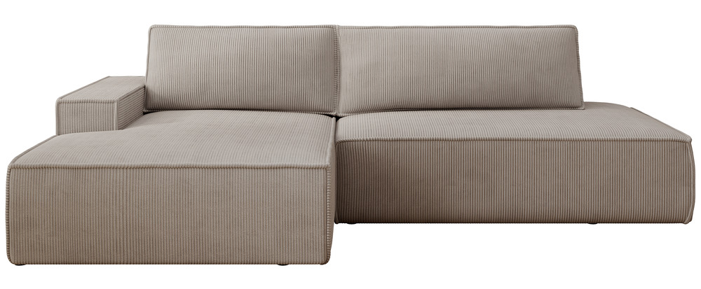 SELSEY Narożnik z funkcją spania Felicjo L-kształtny lewostronny z pojemnikiem beżowy sztruks