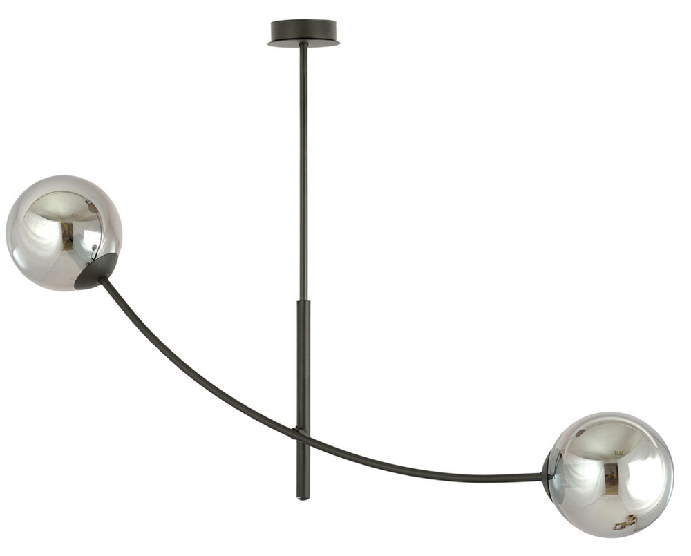 SELSEY Lampa sufitowa Hunter czarna z grafitowymi kloszami x2