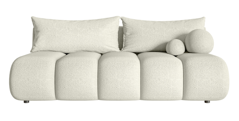 SELSEY Kanapa trzyosobowa Dandelino Mini z funkcją spania kremowa boucle