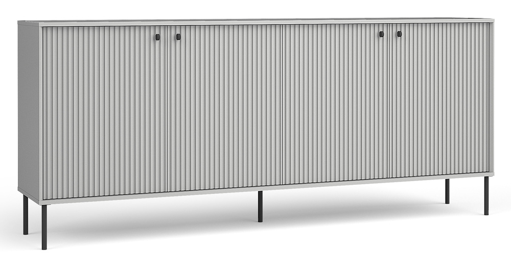 SELSEY Komoda czterodrzwiowa Zeito 207 cm szara