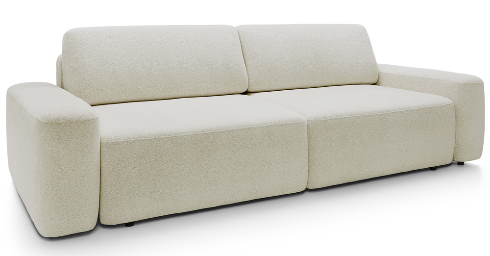 SELSEY Kanapa rozkładana trzyosobowa Baleo z pojemnikiem kremowa szenil