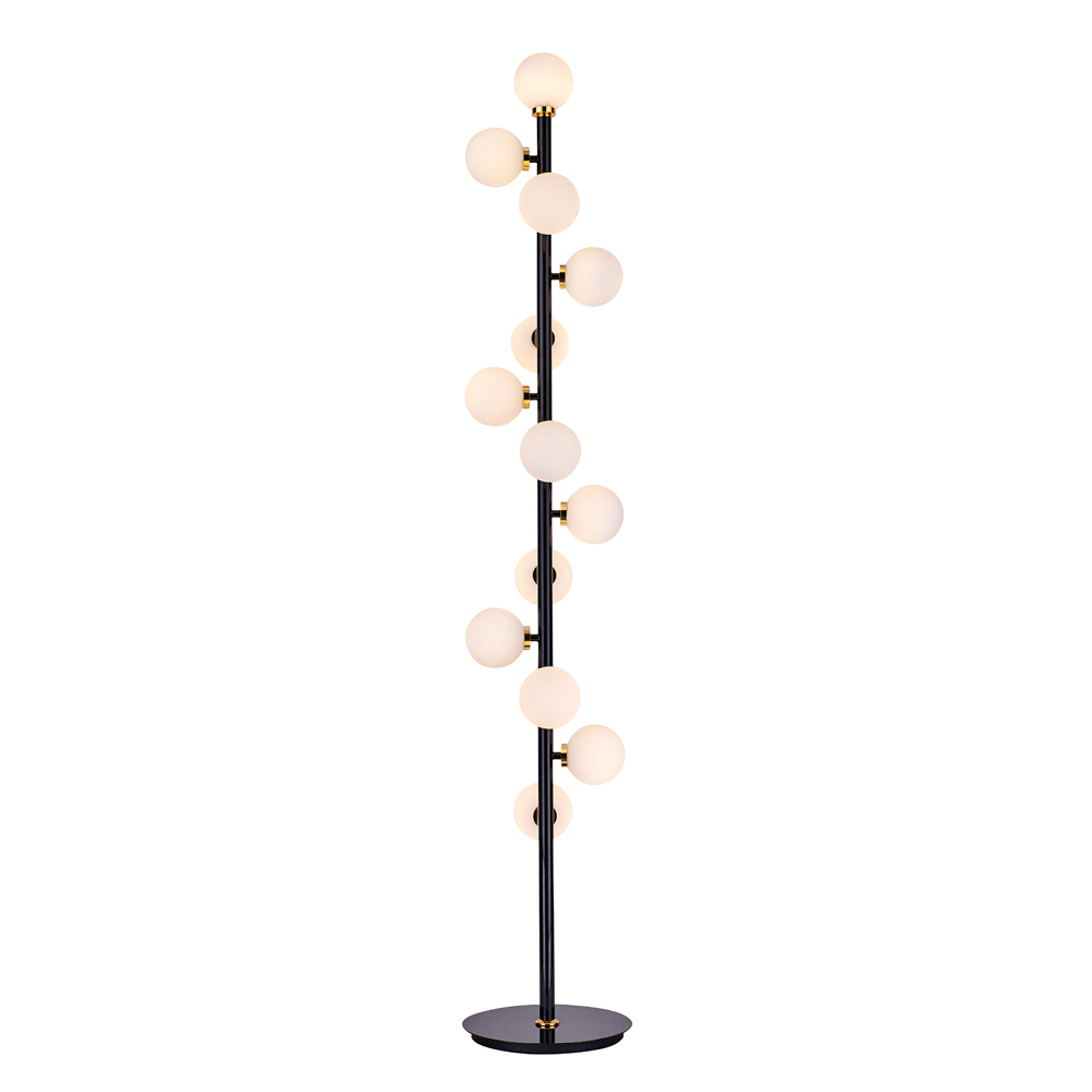 SELSEY Lampa podłogowa Silvania 165 cm czarna/złota
