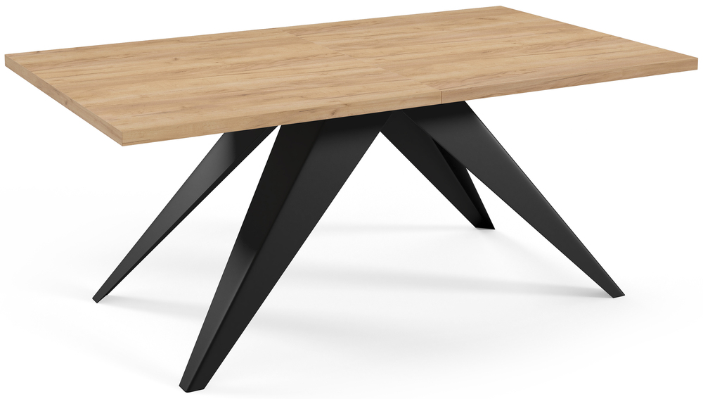 SELSEY Stół rozkładany Scalize 140/200 cm Dąb Craft z czarną stalową ramą