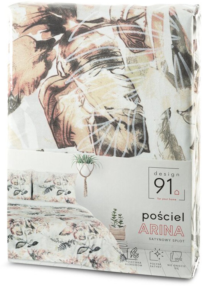 SELSEY Komplet pościeli Arina 160x200 cm pomarańczowo-biała