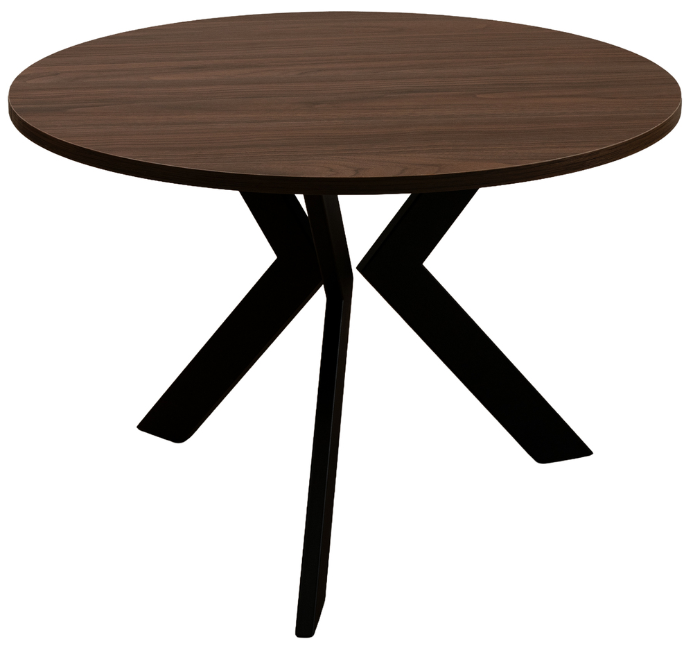 SELSEY Stolik kawowy Loussly okrągły 75 cm orzech wisconsin z czarnymi nogami