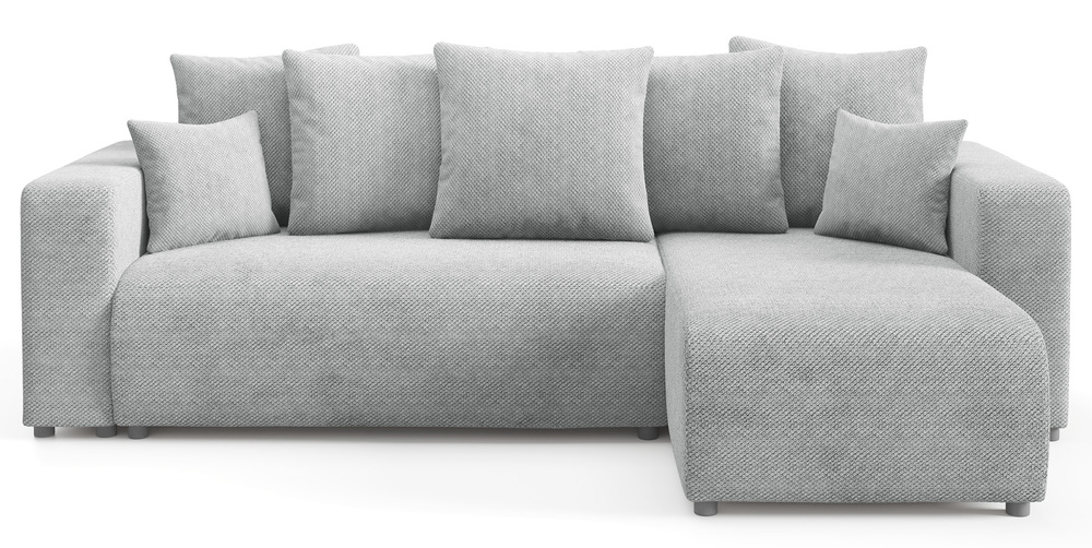 SELSEY Narożnik z funkcją spania Laria L-kształtny uniwersalny z pojemnikiem ciemnoszary szenil hydrofobowy