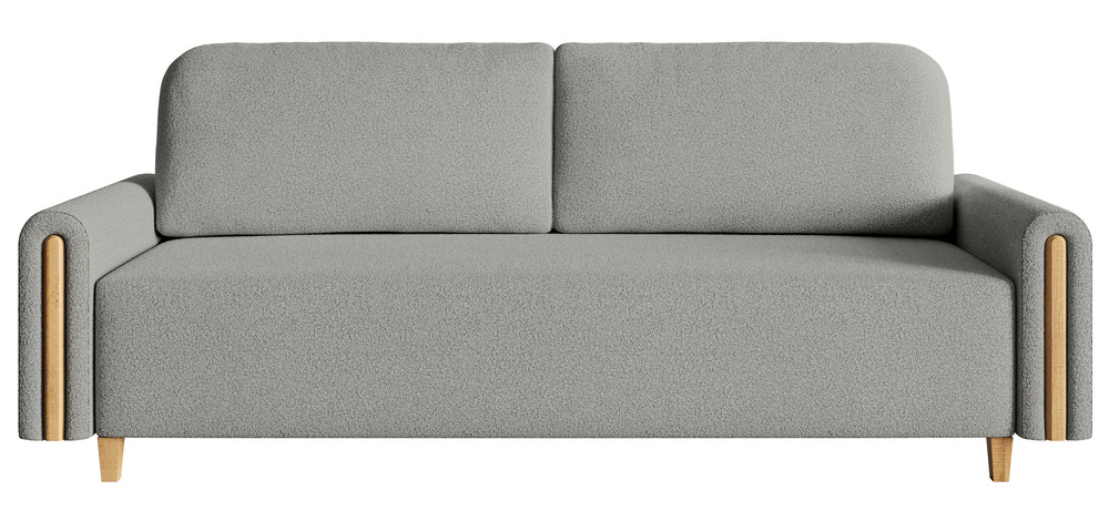 SELSEY Kanapa rozkładana trzyosobowa Majla z pojemnikiem jasnoszara boucle