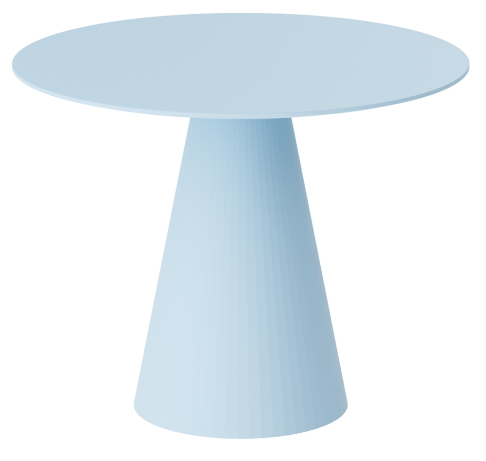 SELSEY Stół okrągły do jadalni Ablivity 100 cm niebieski mat