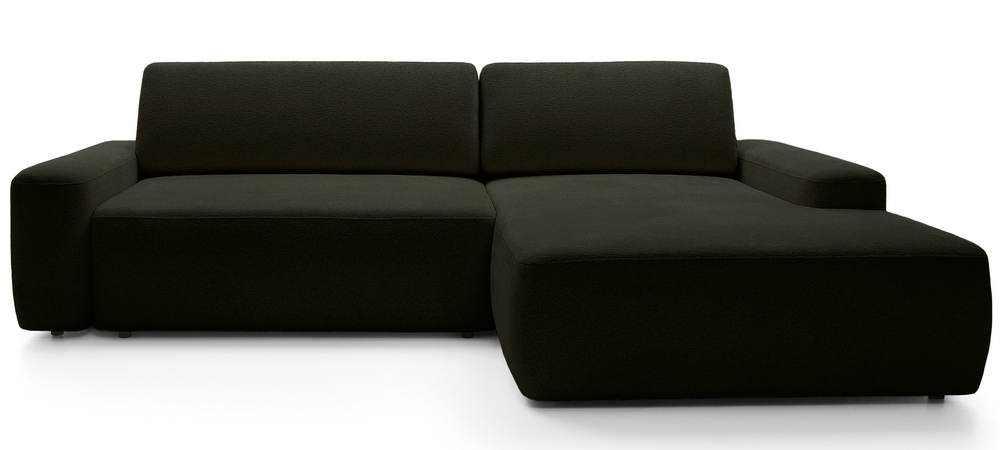 SELSEY Narożnik z funkcją spania Baleo L-kształtny prawostronny z pojemnikiem oliwkowy szenil