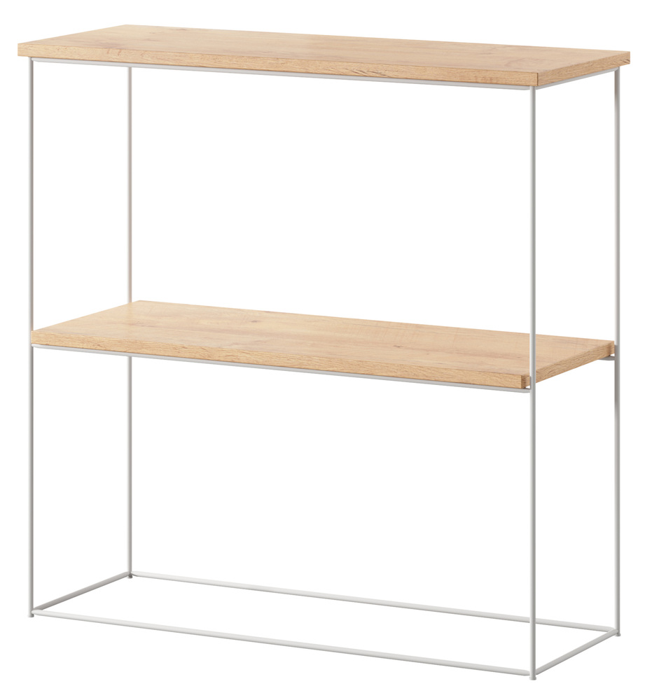 SELSEY Konsola Toni z półką 80 cm Dąb lancelot z białymi nogami