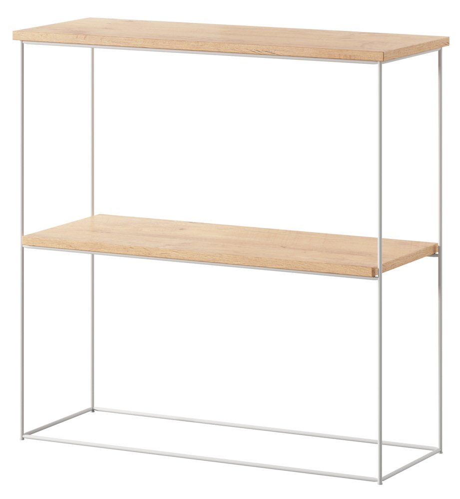 SELSEY Konsola Toni z półką 80 cm Dąb lancelot z białymi nogami