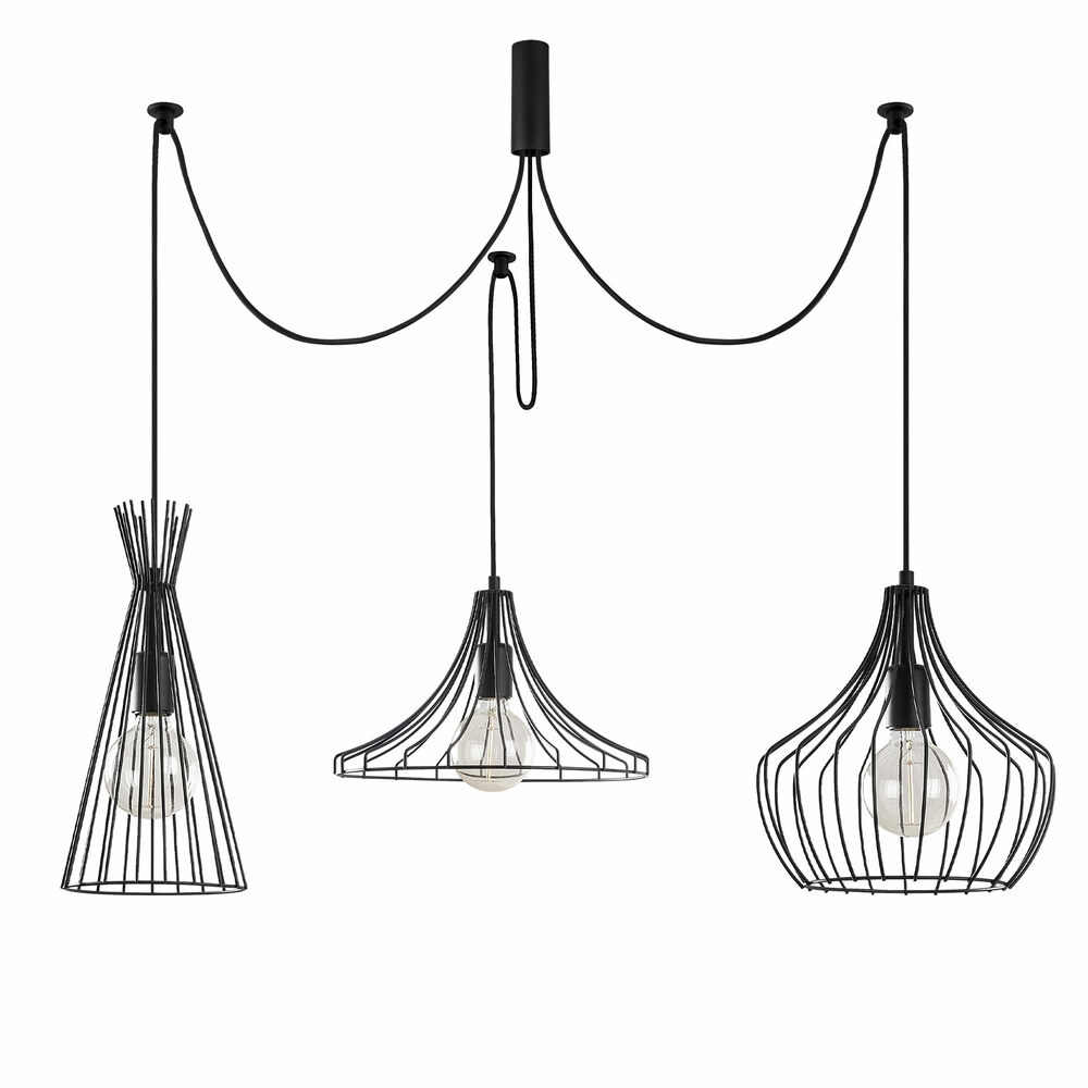 SELSEY Lampa wisząca Tojil x3 czarna