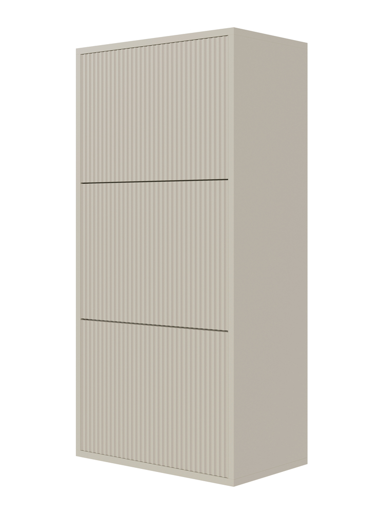 SELSEY Szafka na buty Veldio z frezowanym frontem i trzema przegrodami 50 cm Szary beż wisząca