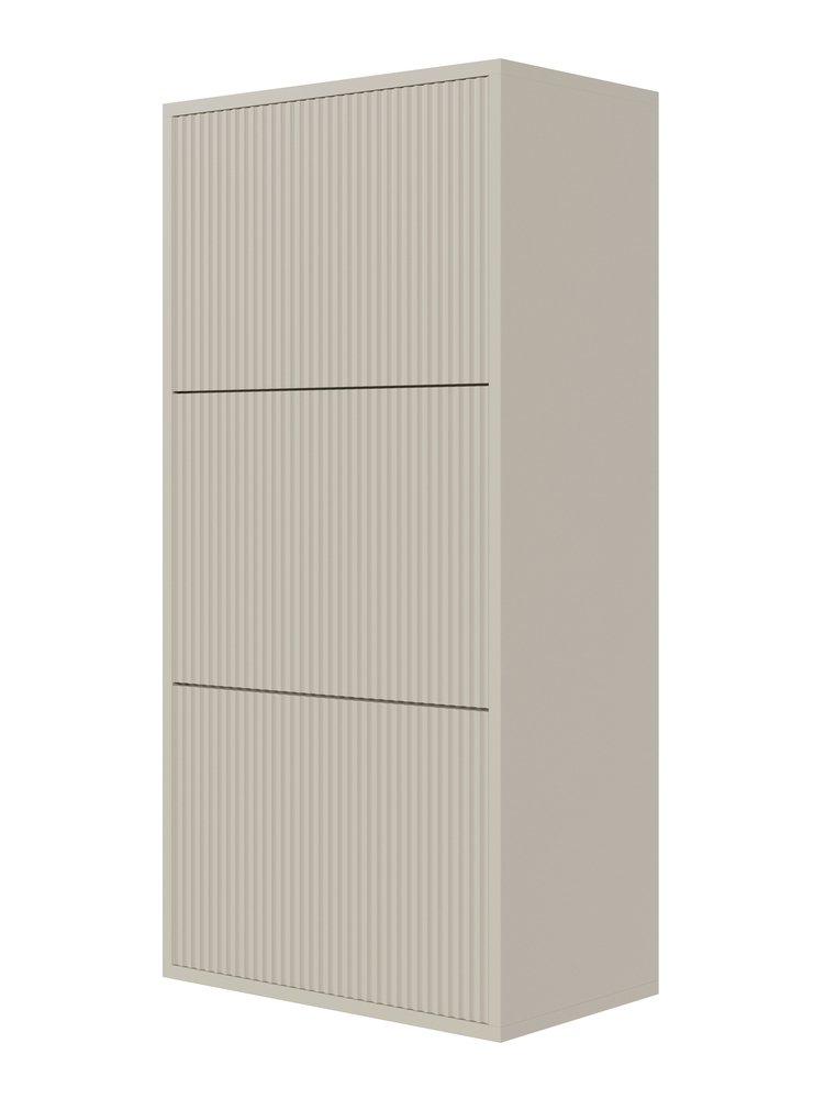 SELSEY Szafka na buty Veldio z frezowanym frontem i trzema przegrodami 50 cm Szary beż wisząca