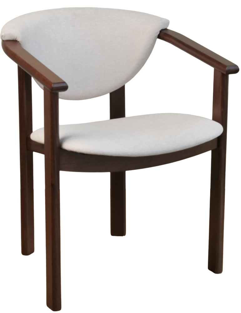 SELSEY Krzesło drewniane do jadalni Flowiss orzech jasny/jasnoszara plecionka