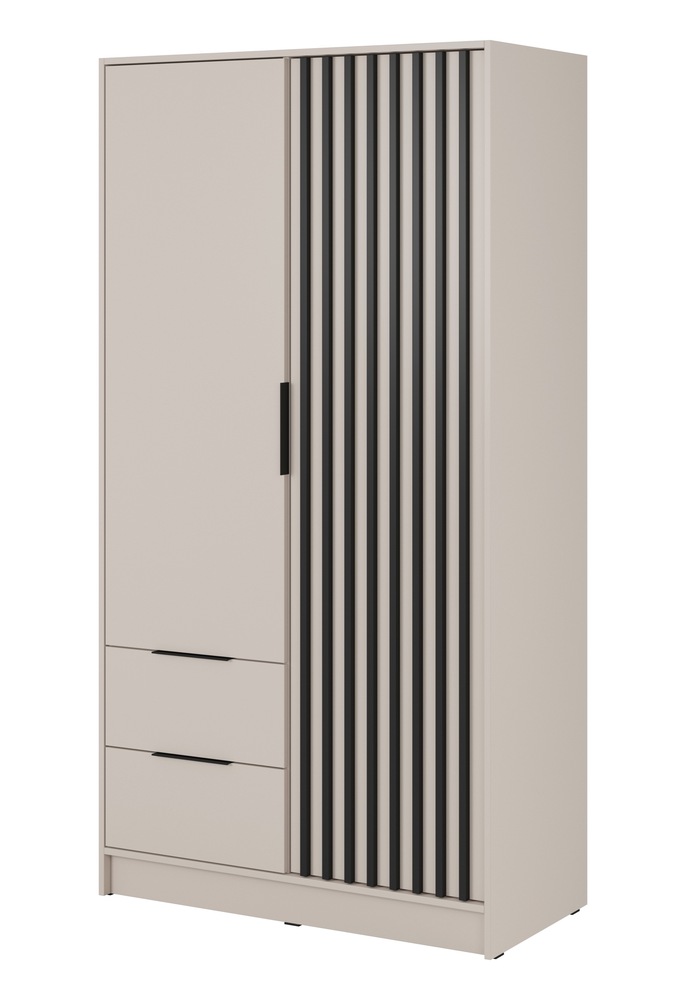 SELSEY Szafa dwudrzwiowa Karette kaszmir czarne lamele