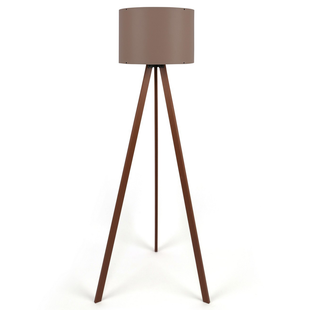 SELSEY Lampa podłogowa Salika na brązowym stelażu