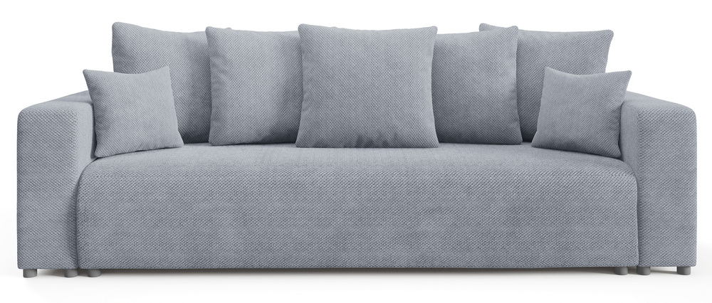 SELSEY Kanapa rozkładana trzyosobowa Laria z pojemnikiem niebieskoszara szenil hydrofobowy