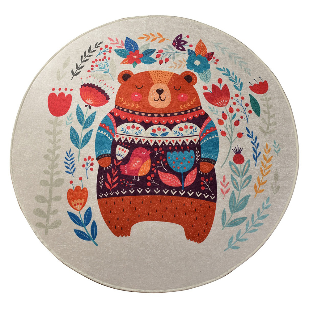 SELSEY Dywan do pokoju dziecięcego Dinkley Niedźwiadek średnica 200 cm