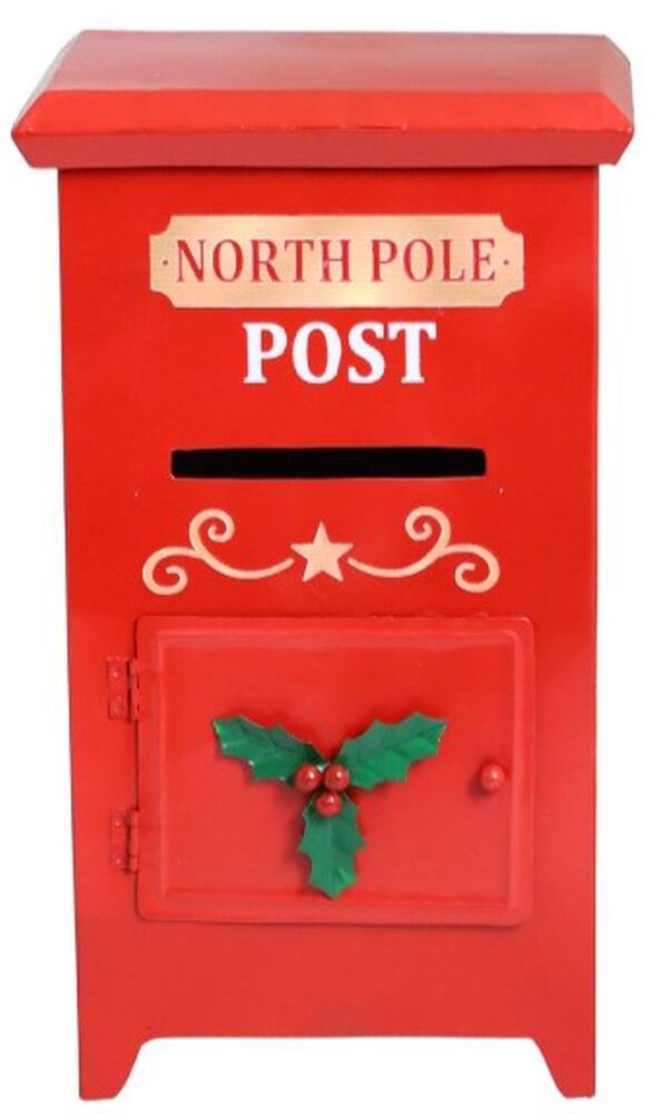 SELSEY Dekoracja świąteczna North Pole Post metalowa czerwona