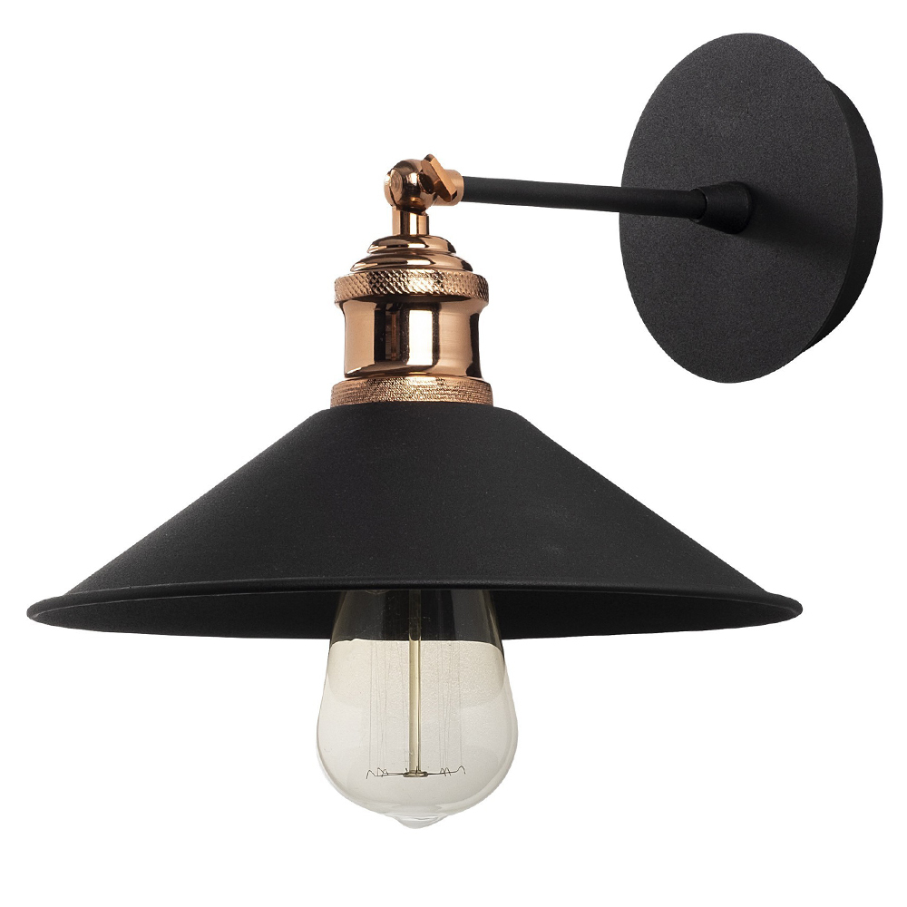 SELSEY Kinkiet ścienny Staice kapelusz średnica 24 cm czarny