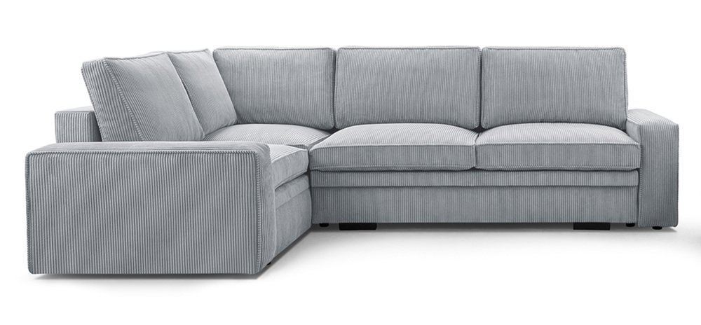 SELSEY Narożnik z funkcją spania Toledo lewostronny z pojemnikiem jasnoszary sztruks