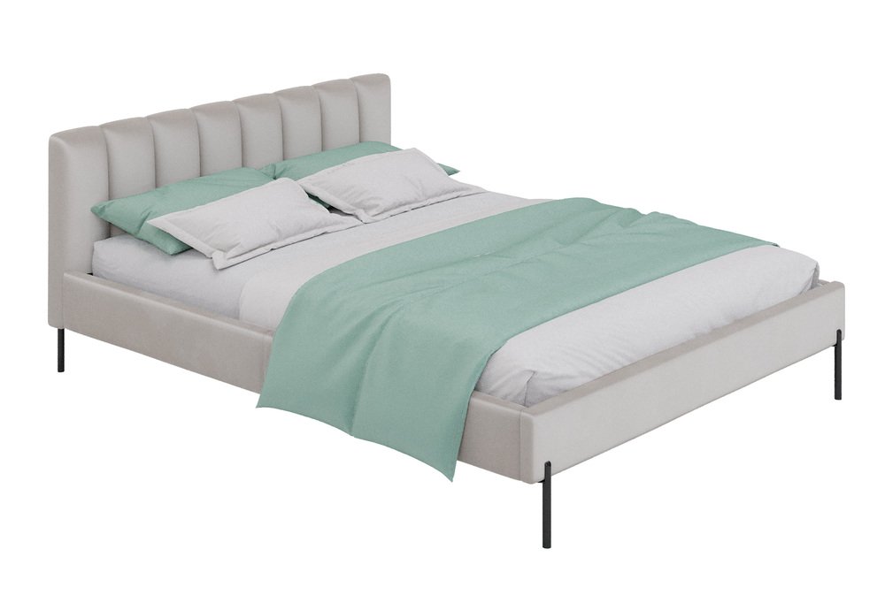 SELSEY Łóżko tapicerowane 160x200 cm Milanno jasnobeżowe welur