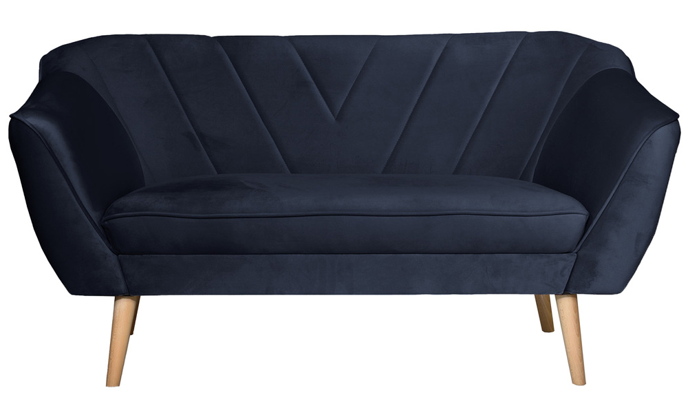 SELSEY Sofa dwuosobowa Voltana granatowa welur