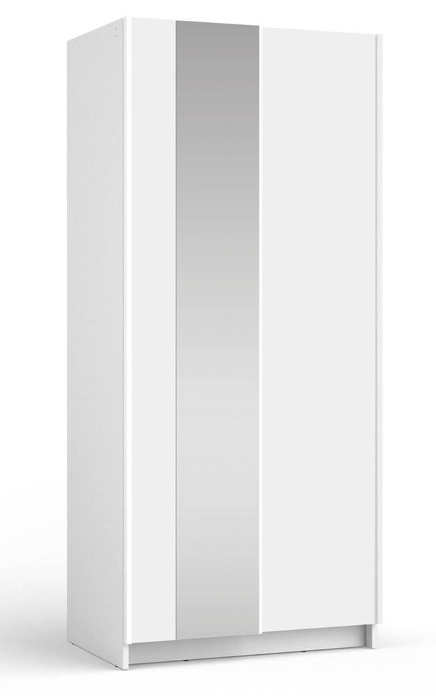 SELSEY Szafa przesuwna Fiaso dwudrzwiowa z lustrem 80 cm biała