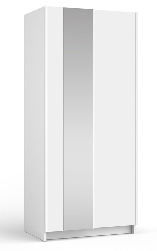 SELSEY Szafa przesuwna Fiaso dwudrzwiowa z lustrem 80 cm biała
