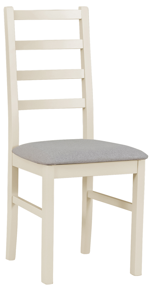 SELSEY Krzesło drewniane do jadalni tapicerowane Nicella jasnoszare/kaszmir