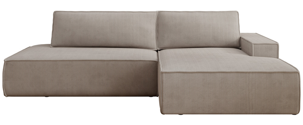 SELSEY Narożnik z funkcją spania Felicjo L-kształtny prawostronny z pojemnikiem beżowy sztruks